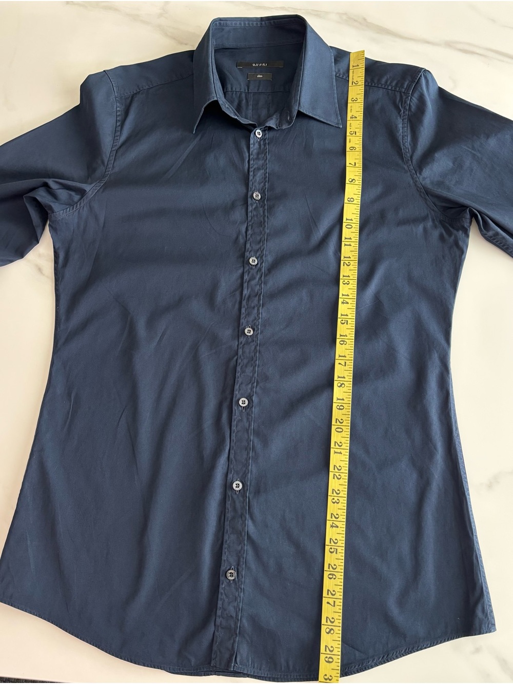 Gucci Men's Dark Blue Button-Front Dress Shirt 40 15 3/4 - Picture 7 of 16